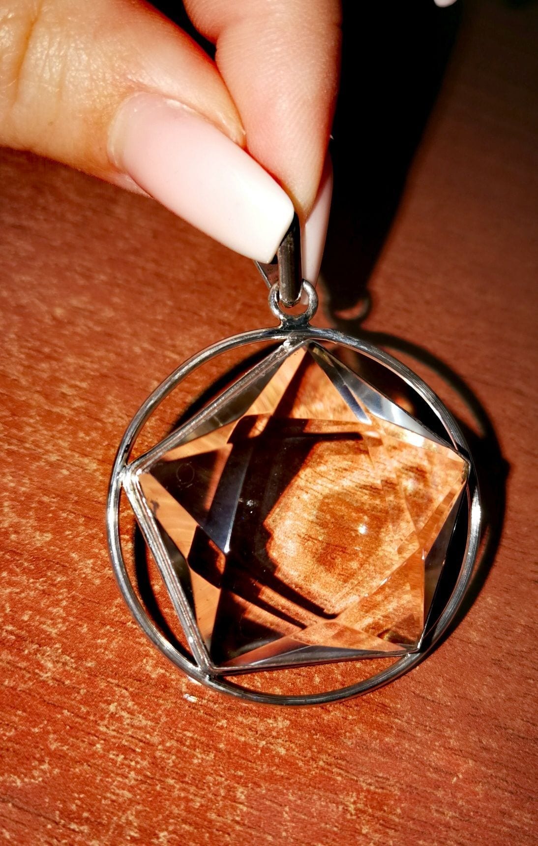 Estrella Pentágono de cristal de cuarzo y Plata de Ley - Imagen 2